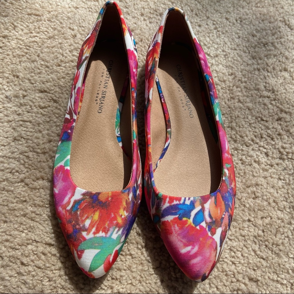 Christian Siriano Pink Floral Flats NEW